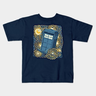 Traveling Blue Box Starry Night by Tobe Fonseca Kids T-Shirt